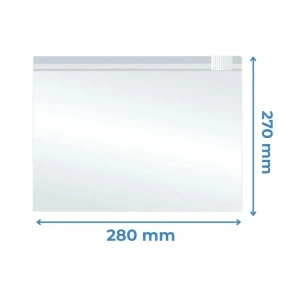 Pungi Reutilizabile cu Zip și Cursor, 280x270mm, Polietilenă, 70µm, 50Buc/Set