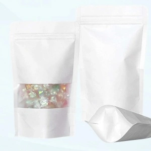 Pungi Stand Up cu Ziplock, 110×185×40 mm, Albe, 50 Buc/Set