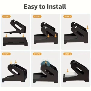 Suport Universal pentru Role Etichete – Compatibil cu Imprimante Termice, Plastic, Negru