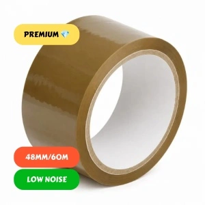 Bandă Adezivă pentru Ambalare, Silențioasă, 48mm/60 Metri, Acril, Maro