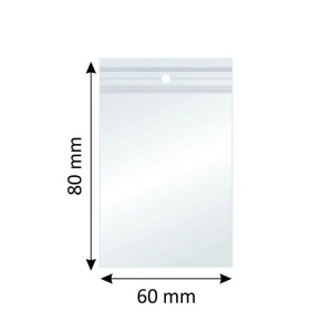 Plicuri cu Fermoar Ziplock, Polietilenă, 60x80mm, 40µm, 100Buc/Set