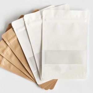 Pungi Stand Up cu Ziplock, 130×225×50 mm, Albe, 50 Buc/Set