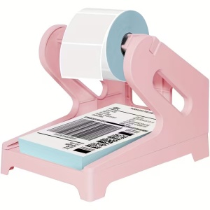 Suport Universal pentru Role Etichete – Compatibil cu Imprimante Termice, Plastic, Roz