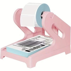 Suport Universal pentru Role Etichete – Compatibil cu Imprimante Termice, Plastic, Roz