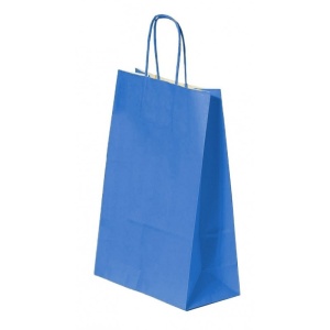 Pungă pentru Cadou, 180x220x80mm, 90 g/mp, cu Mânere Răsucite, Hârtie, Albastru