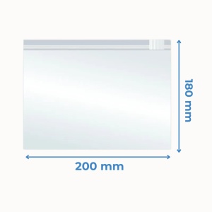 Pungi Reutilizabile cu Zip și Cursor, 200x180mm, Polietilenă, 70µm, 50Buc/Set