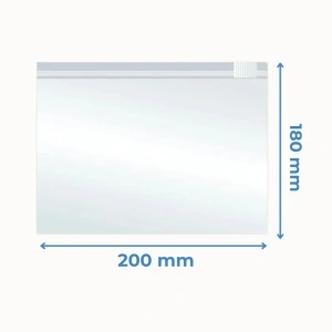 Pungi Reutilizabile cu Zip și Cursor, 200x180mm, Polietilenă, 70µm, 50Buc/Set