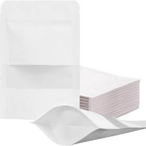Pungi Stand Up cu Ziplock, 130×225×50 mm, Albe, 50 Buc/Set