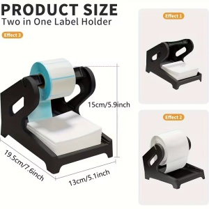 Suport Universal pentru Role Etichete – Compatibil cu Imprimante Termice, Plastic, Negru