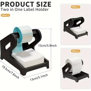 Suport Universal pentru Role Etichete – Compatibil cu Imprimante Termice, Plastic, Negru