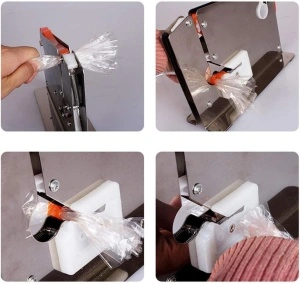 Aparat Închidere Pungi cu Bandă PVC – Ideal pentru Magazine și Ateliere, Cu Lamă de Tăiere
