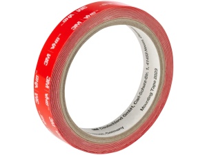 Bandă Montaj 3M Dublu-Adezivă, 19 mm x 3 Metri, Pentru Materiale Plastice, Alb