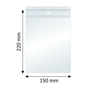 Plicuri cu Fermoar Ziplock, Polietilenă, 150x220mm, 40µm, 100Buc/Set