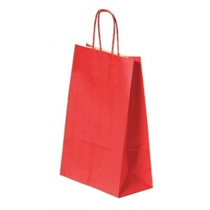 Pungă pentru Cadou, 220x310x120mm, 90 g/mp, cu Mânere Răsucite, Hârtie, Roșu