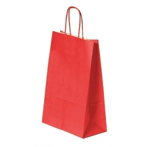 Pungă pentru Cadou, 220x310x120mm, 90 g/mp, cu Mânere Răsucite, Hârtie, Roșu