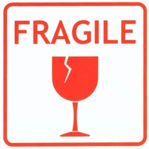 Etichete Autoadezive Inscripționate FRAGIL, 100x100mm, Alb/Roșu, 100Buc/Rolă