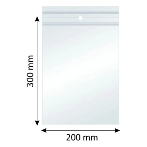 Plicuri cu Fermoar Ziplock, Polietilenă, 200x300mm, 40µm, 100Buc/Set