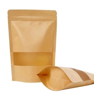 Pungi Stand Up cu Ziplock, 200×300×80 mm, Natur, 50 Buc/Set