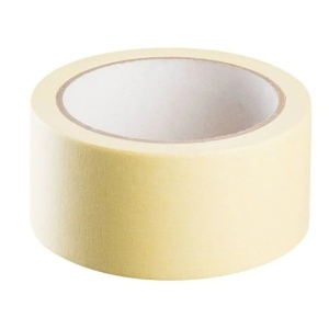 Bandă de Mascare Galbenă din Hârtie, 48 mm x 50 Metri, Adeziv Hot-Melt, pentru Vopsit, Zugrăvit și Renovări