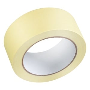 Bandă de Mascare Galbenă din Hârtie, 38 mm x 50 Metri, Adeziv Hot-Melt, pentru Vopsit, Zugrăvit și Renovări