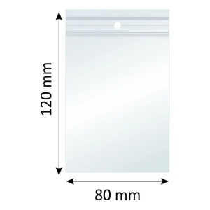 Plicuri cu Fermoar Ziplock, Polietilenă, 80x120mm, 40µm, 100Buc/Set