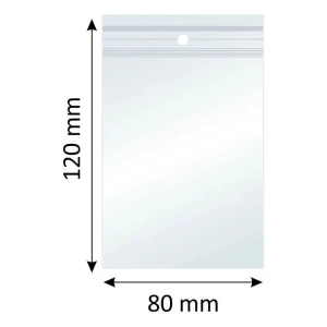 Plicuri cu Fermoar Ziplock, Polietilenă, 80x120mm, 40µm, 100Buc/Set
