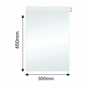 Pungi Polipropilena pentru Alimente/Textile, 300x450mm, Autoadeziv, Transparent, 40µm, 100Buc/Set