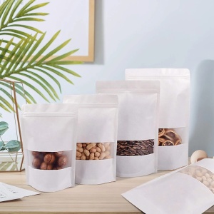 Pungi Stand Up cu Ziplock, 130×225×50 mm, Albe, 50 Buc/Set
