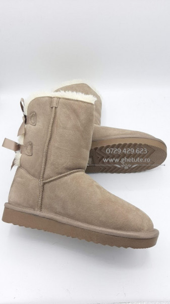 Cizme tip UGG - doua fundite, sand - Img 3