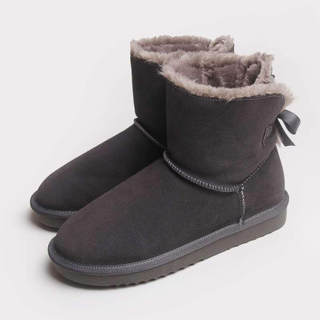 Ghete tip UGG - o fundita, gri, nr. 35 - Img 3