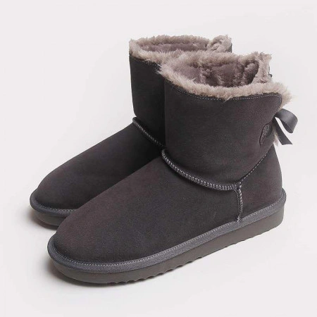 Ghete tip UGG - o fundita, gri, nr. 35 - Img 3
