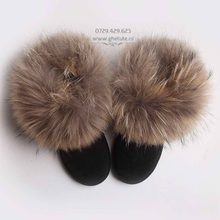Ghete tip UGG - cu platoforma- negre - Img 2