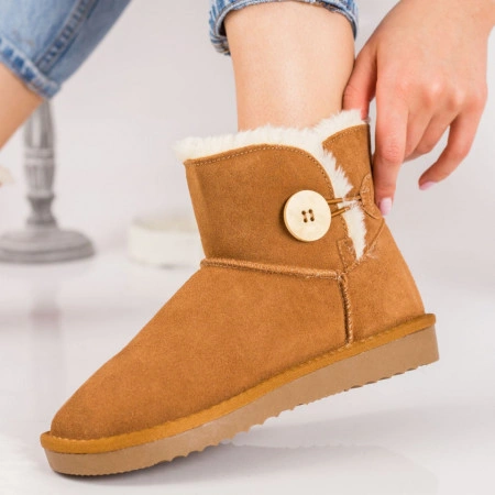 Ghete tip UGG -un nasture, camel - Img 2
