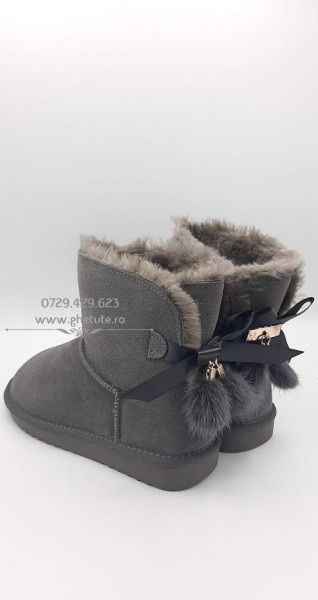 Ghete tip UGG - fluffy gri - Img 3