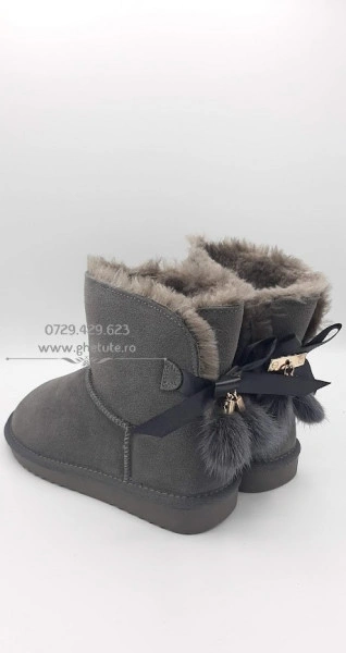 Ghete tip UGG - fluffy gri - Img 3