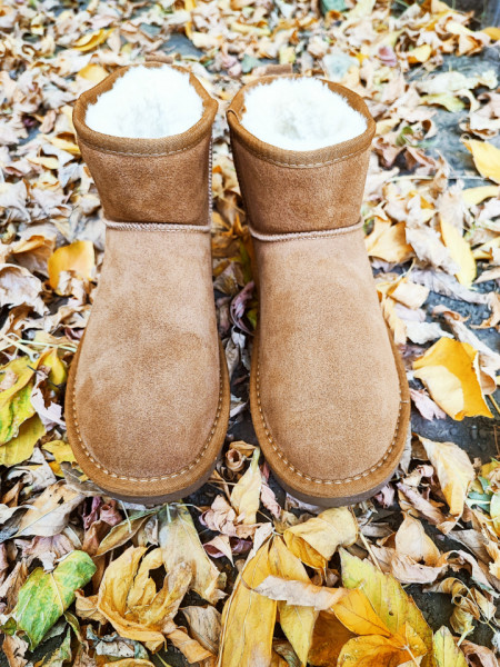 Ghete tip UGG - mini camel - Img 4