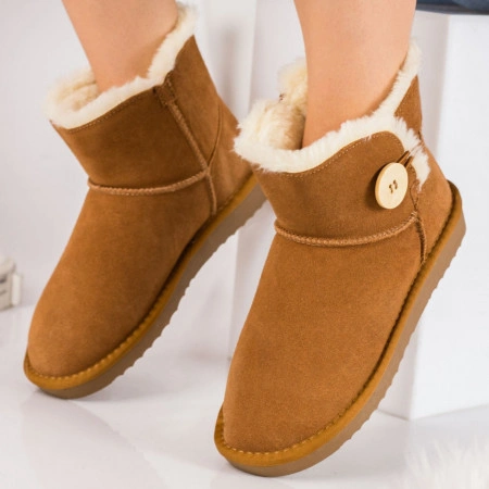 Ghete tip UGG -un nasture, camel - Img 3