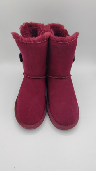 Cizme tip UGG - button burgundy - Img 3