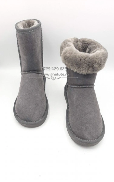 Cizme tip UGG - clasic mediu, gri - Img 2