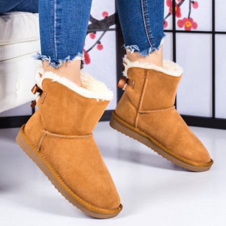 Ghete tip UGG - o fundita, camel, 35-36 - Img 2