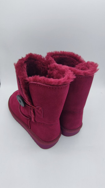 Cizme tip UGG - button burgundy - Img 4