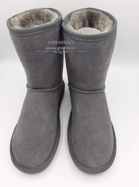 Cizme tip UGG - clasic mediu, gri - Img 3