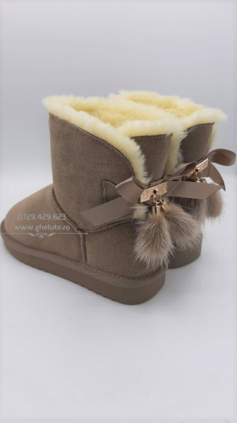 Ghete tip UGG - fluffy sand, nr.36 - Img 2