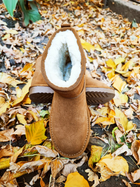 Ghete tip UGG - mini camel - Img 6