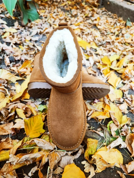 Ghete tip UGG - mini camel - Img 6