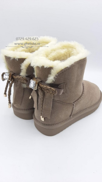 Ghete tip UGG - stone, sand - Img 3