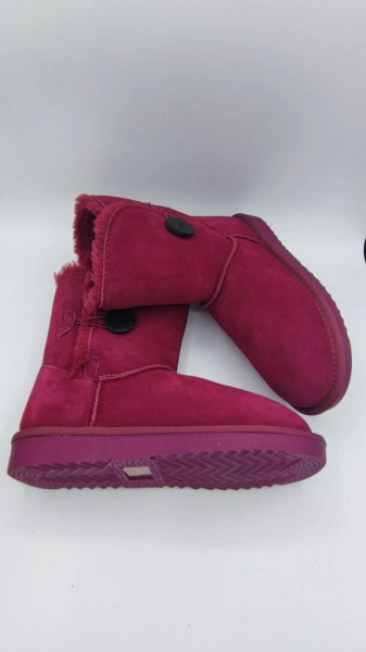 Cizme tip UGG - button burgundy - Img 5