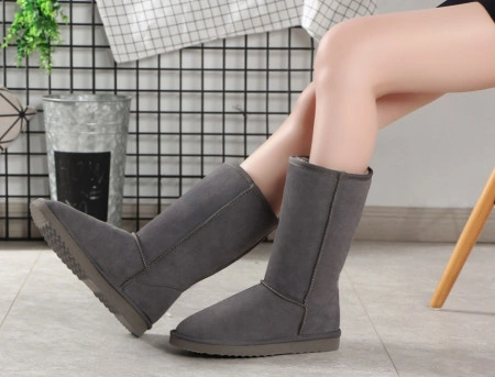 Cizme tip UGG - clasic inalt, gri - Img 2