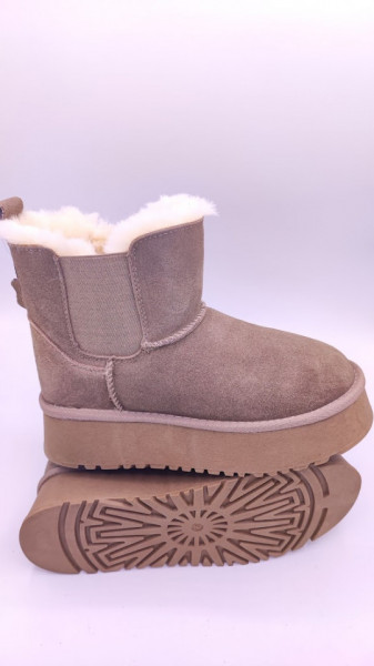 Ghete tip UGG cu platforma, sand