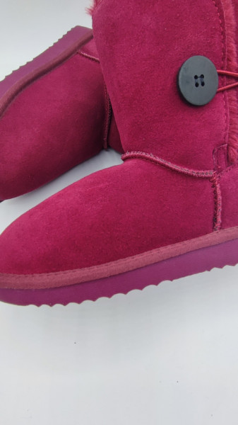 Cizme tip UGG - button burgundy - Img 6